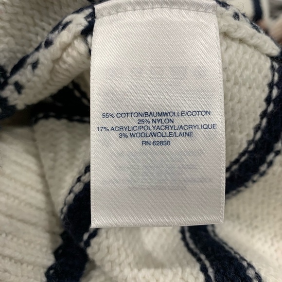 π₯ Landβs End NWT Roll Neck Cream Sweater red & blue 1X - Picture 10 of 11
